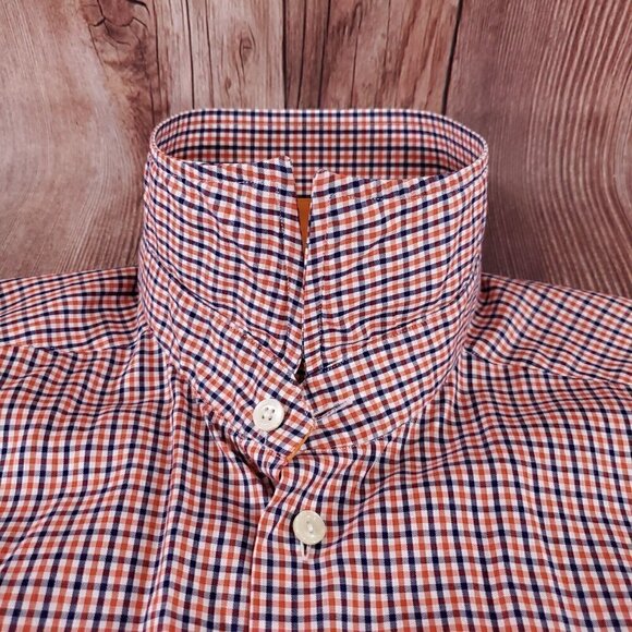 Eton Slim Fit Mens Size 43/17 Button Up Multicolor Check Long Sleeve Dress Shirt - Picture 8 of 16